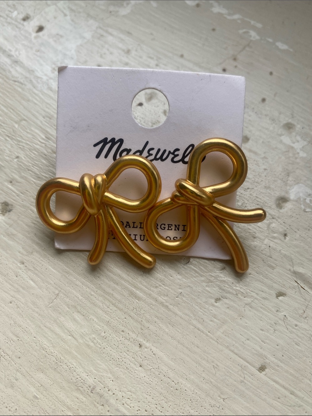 Madewell Metallic Gold Bow Clip-On Earrings